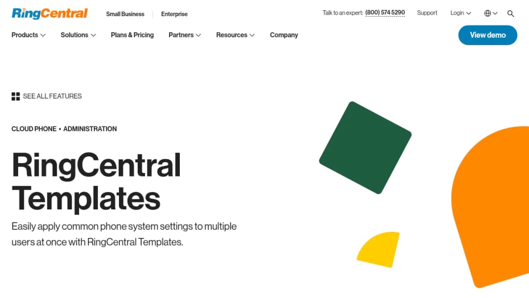RingCentral User templates screenshot