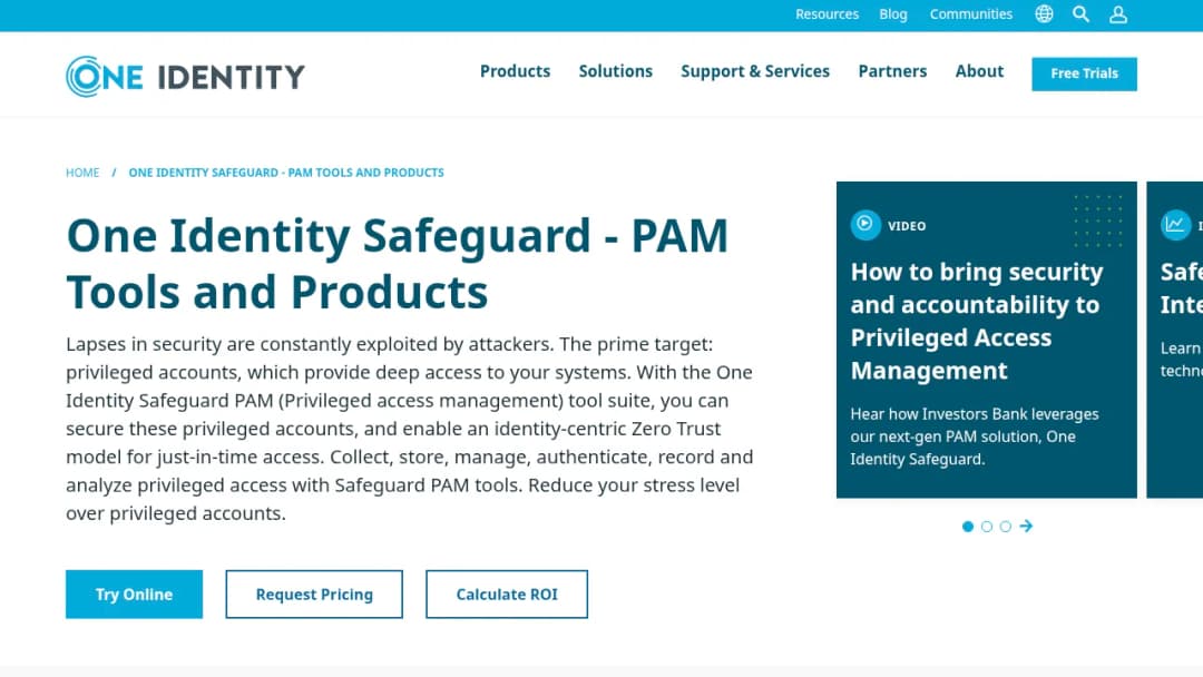 One Identity Safeguard screenshot