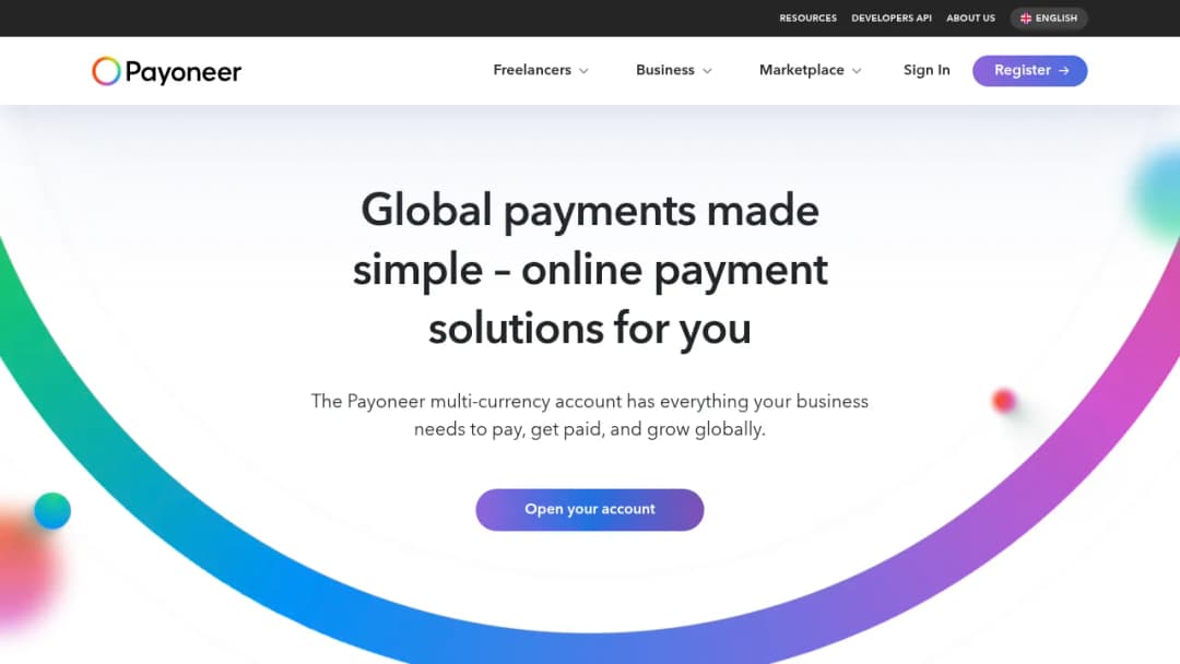 Payoneer screenshot