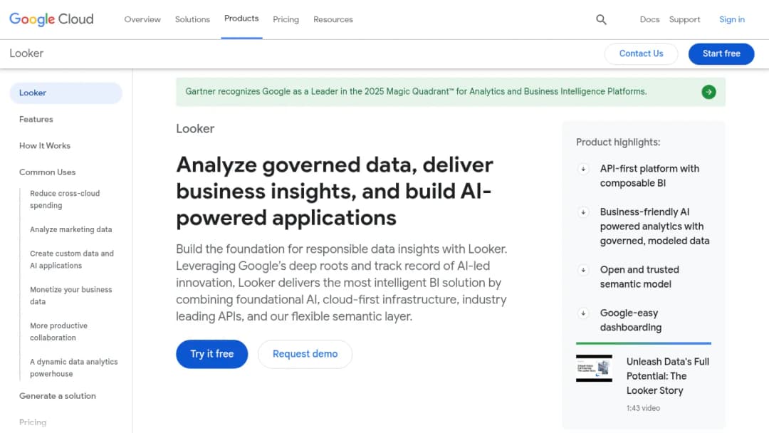 Looker screenshot