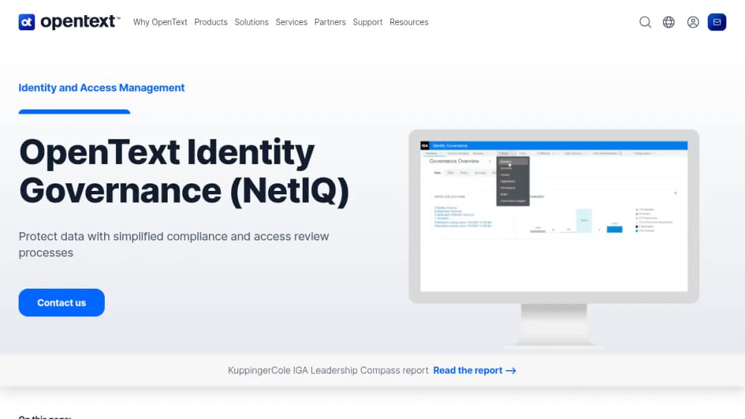 OpenText Identity Governance screenshot