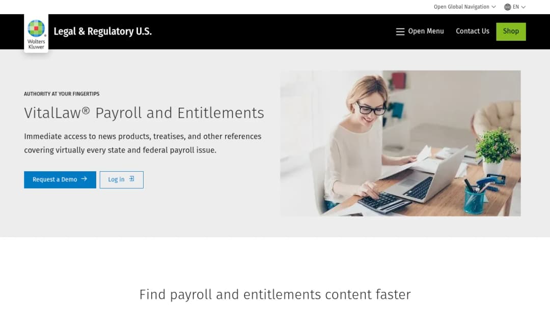 Wolters Kluwer VitalLaw® Payroll and Entitlements screenshot