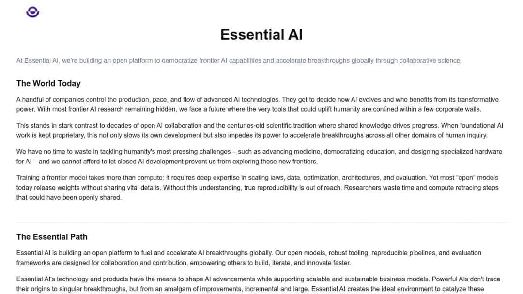 Essential AI screenshot