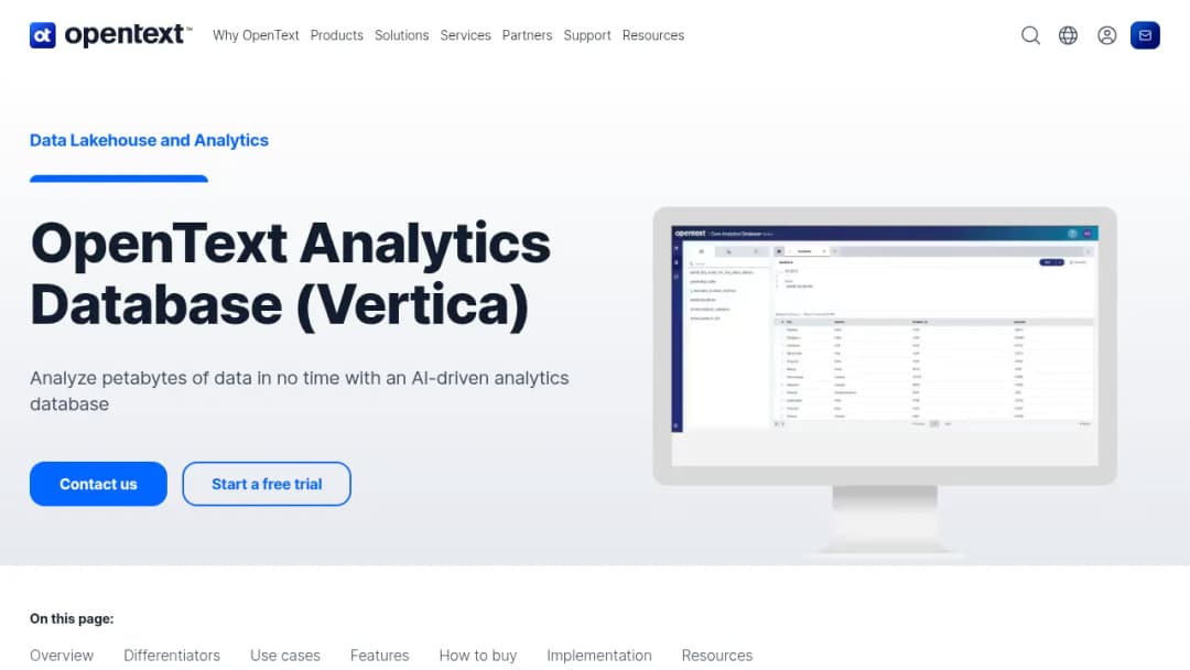 Vertica Systems screenshot