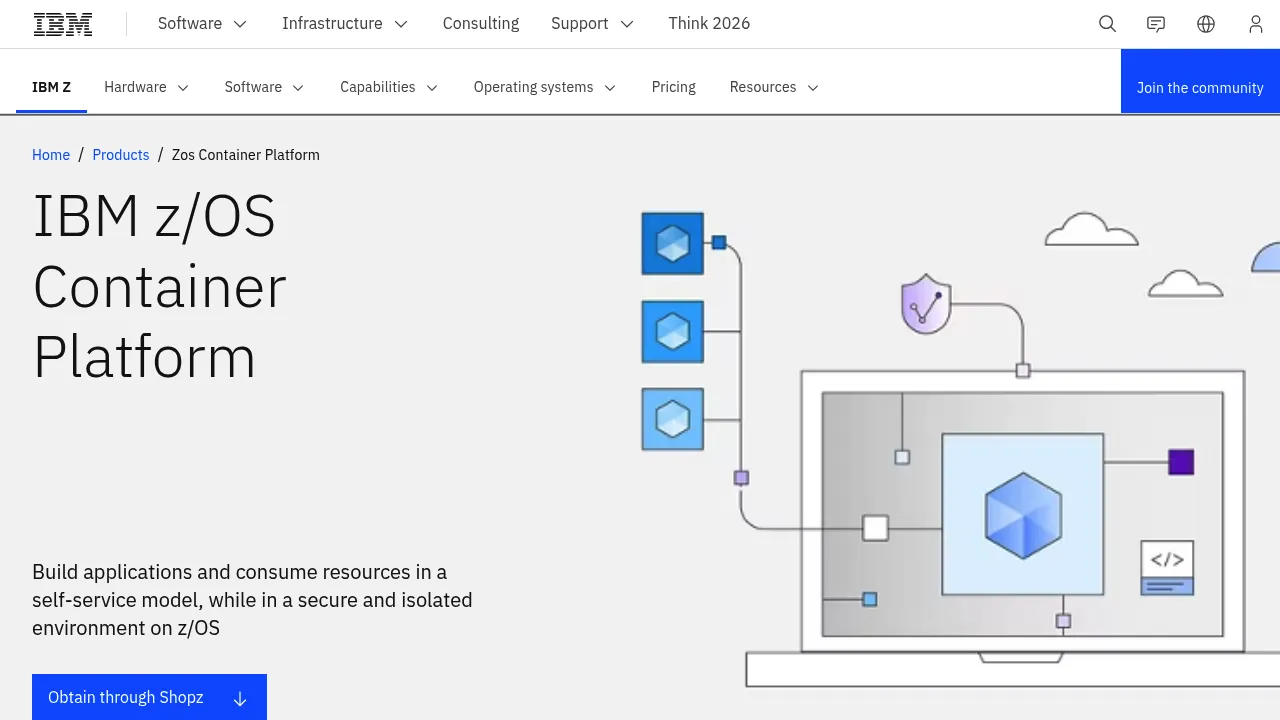 IBM Zos Container Platform screenshot