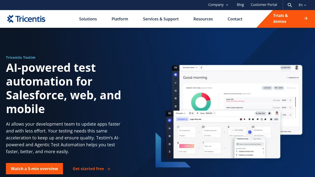 Testim screenshot