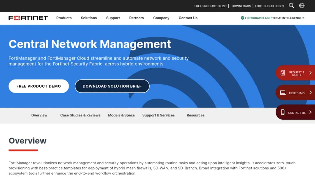 Fortinet Centralized Management screenshot