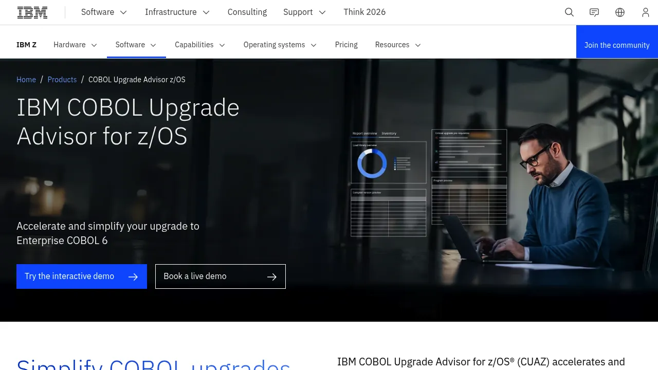 IBM Cobol Upgrade Advisor Zos screenshot