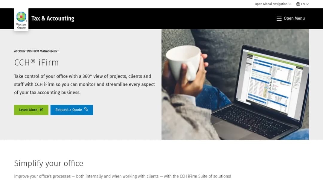 Wolters Kluwer CCH iFirm US screenshot