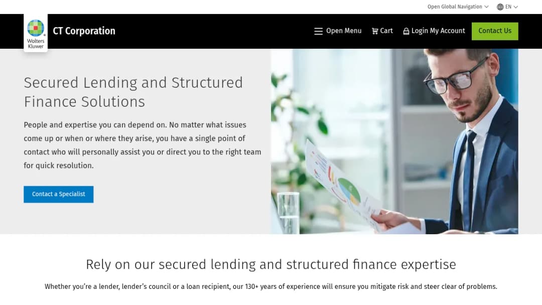 Wolters Kluwer Secured Lending and Structured Finance Solutions screenshot