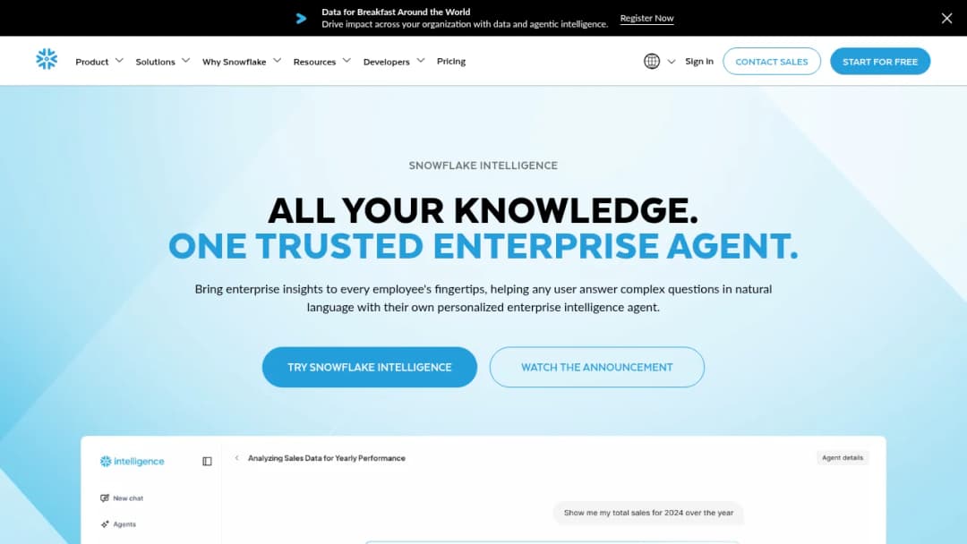 Snowflake Intelligence screenshot