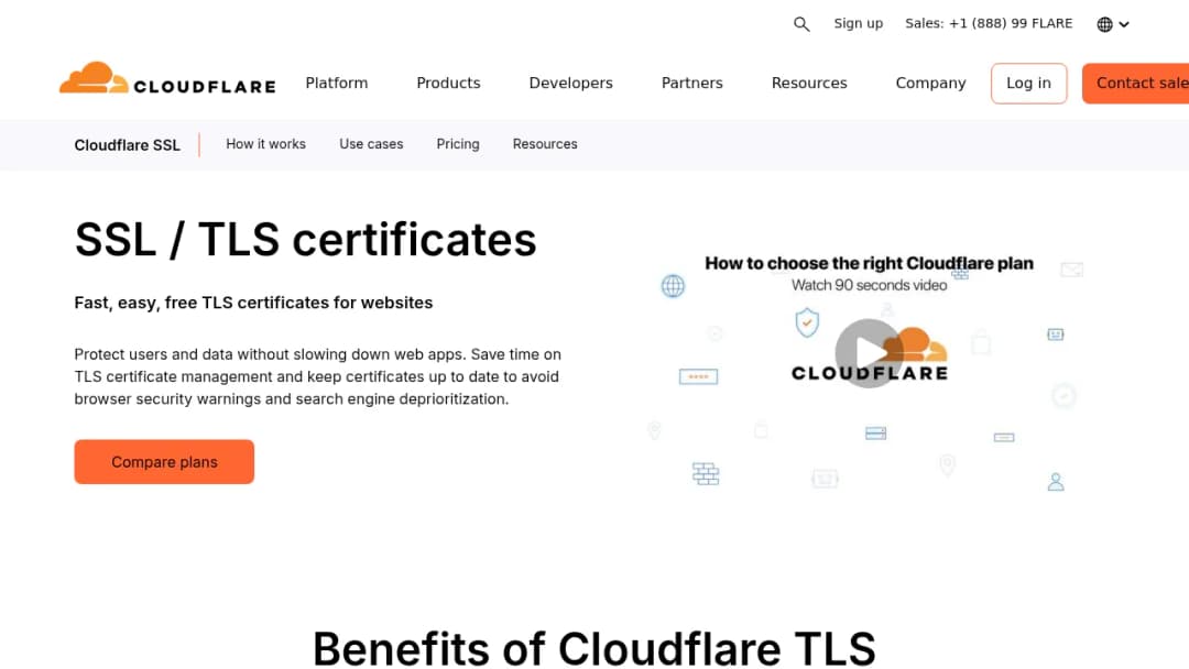 Cloudflare SSL/TLS screenshot