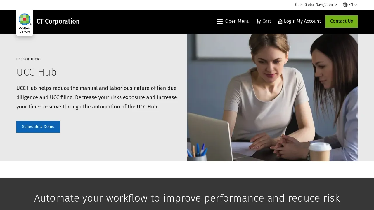 Wolters Kluwer UCC Hub screenshot