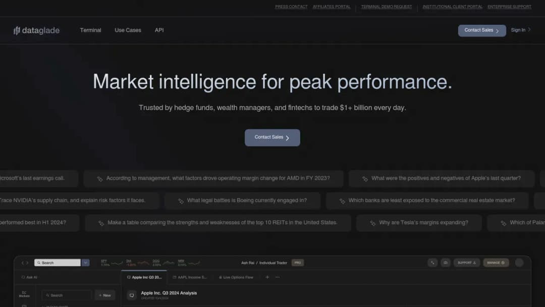 Dataglade screenshot