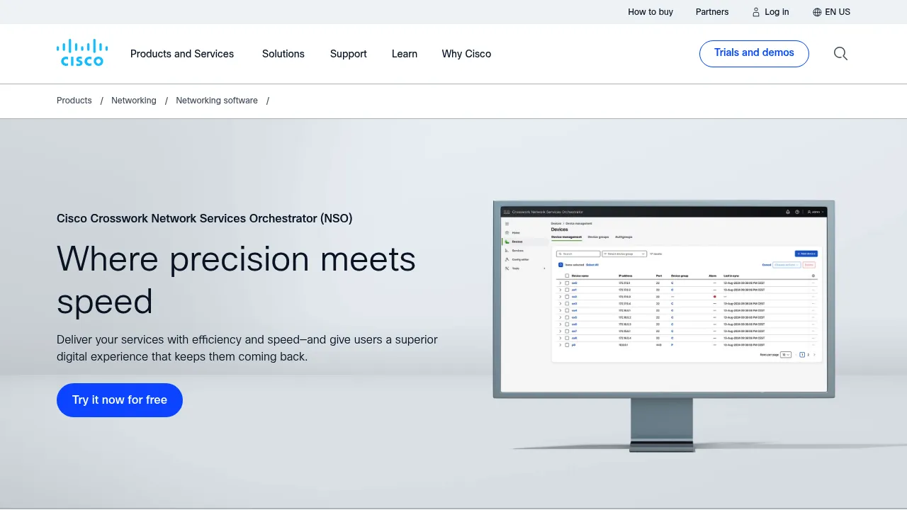 Cisco Crosswork Network Services Orchestrator screenshot