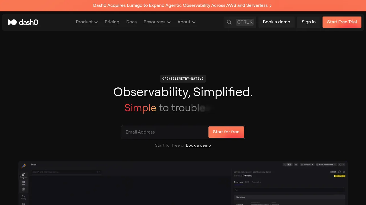 Dash0 screenshot