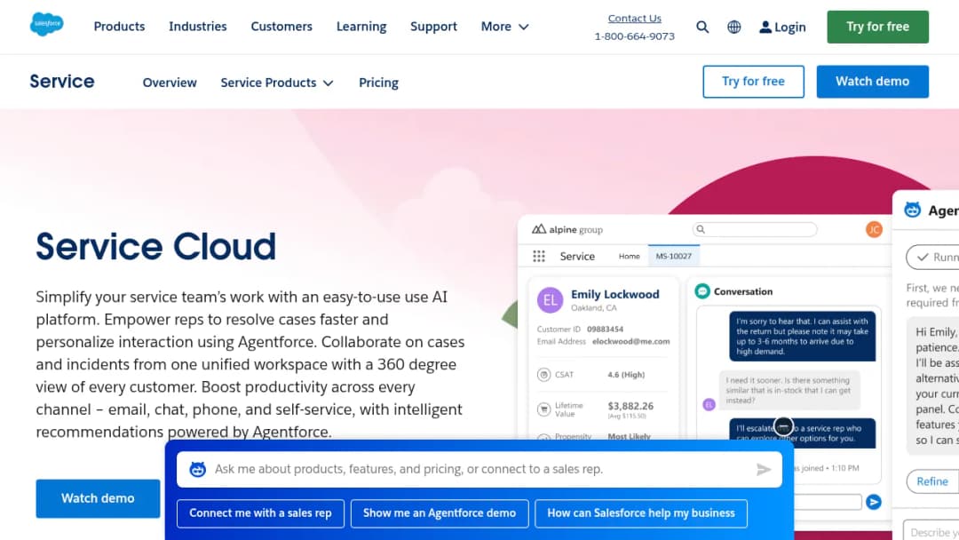 Salesforce Service Cloud screenshot