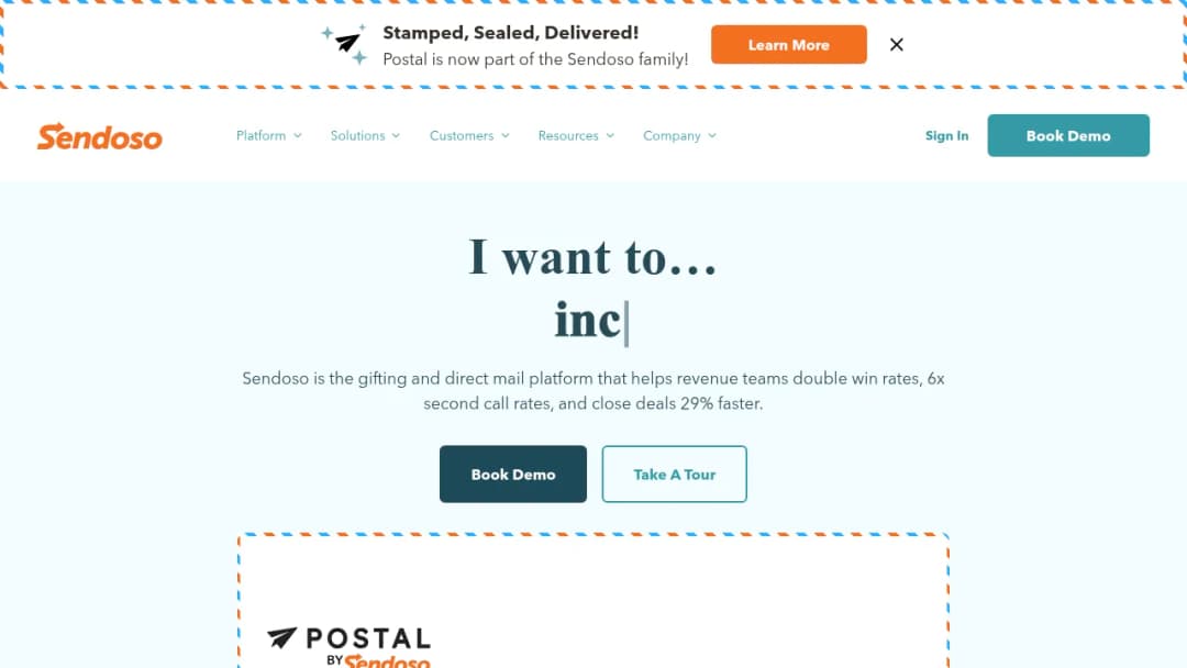 Sendoso screenshot