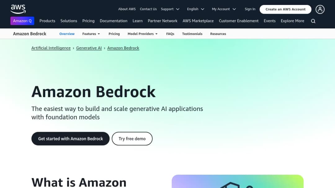 Amazon Bedrock screenshot