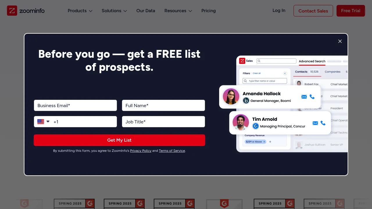ZoomInfo Sales screenshot