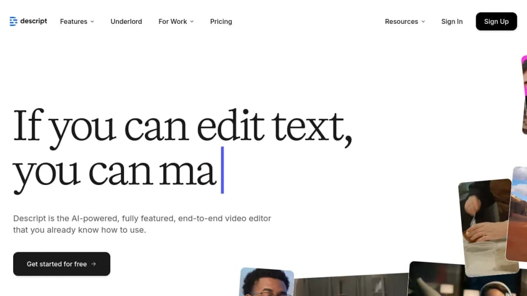 Descript screenshot